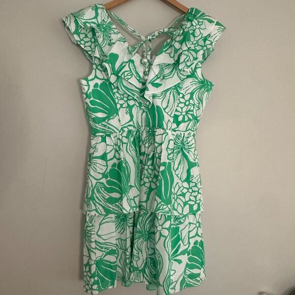 Lilly Pulitzer Ritamarie V-neck Cotton Ruffle Mini Fit & Flare Dress - NWT - 4 - Picture 7 of 12
